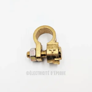 Collier simple de batterie en laiton, positif
