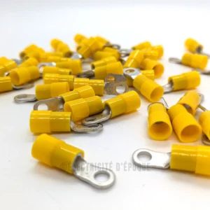 Cosse isolée à oeil jaune 4mm
