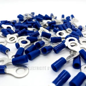 Cosse isolée bleu à oeil 6mm