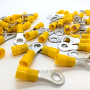 Cosse isolée à oeil jaune 6mm
