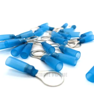 Cosse isolée thermorétractable à oeil bleu 10mm