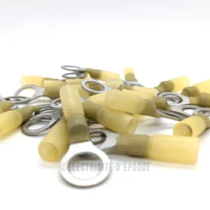 Cosse isolée thermorétractable à oeil jaune 10mm