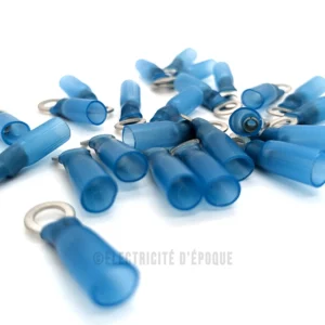 Cosse isolée thermorétractable à oeil bleu 5mm