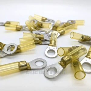 Cosse isolée thermorétractable à oeil jaune 8mm