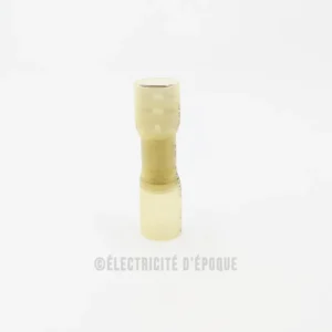 Cosse isolée thermorétractable plate femelle jaune 6,3mm