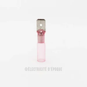 Cosse isolée thermorétractable plate mâle rouge 6,3mm
