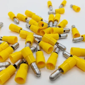 Cosse isolée ronde mâle jaune 5mm