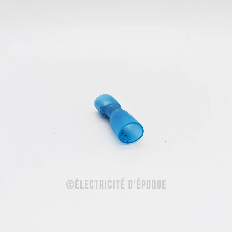 Cosse isolée thermorétractable plate femelle bleu 6,3mm – Image 5
