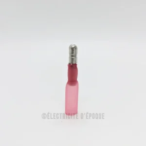 Cosse isolée thermorétractable ronde mâle rouge 4mm